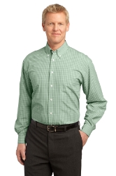 Mens Port Authority Plaid Pattern Easy Care 